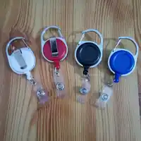 100PCS Retractable Pull Key Ring ID Badge Lanyard Name Tag Card Holder Recoil Reel Belt Clip Metal Housing Plastic Covers