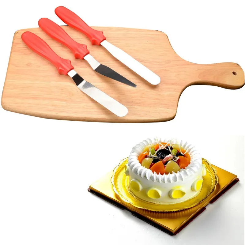 3pcs set Blade Angled Espatula Spatula Cake Icing Spatula Smooth Filling Tool Cutter Set Baking Pastry