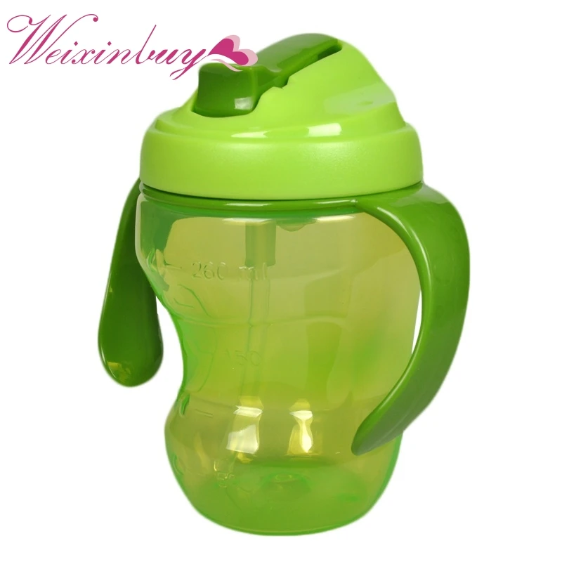 PP материал Бутылка Чашка посуда для напитков дети 260 мл новая герметичная чашка младенца емкость для напитков чайник чашка - Цвет: Зеленый
