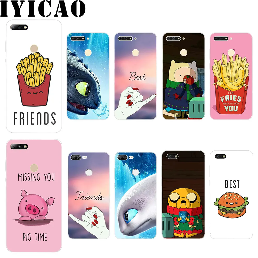 IYICAO Best Friend парень девушка футляр для huawei Y5 Y6 Y7 2017 Prime 2018 Y9 2019 крышка | Мобильные
