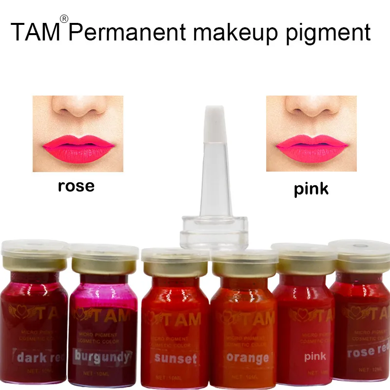 

Free Shipping TAM Professional Tattoo Ink Pigment 10ML 5 Colors for Permanent Eyebrow Lip Makeup Tattoo Machine