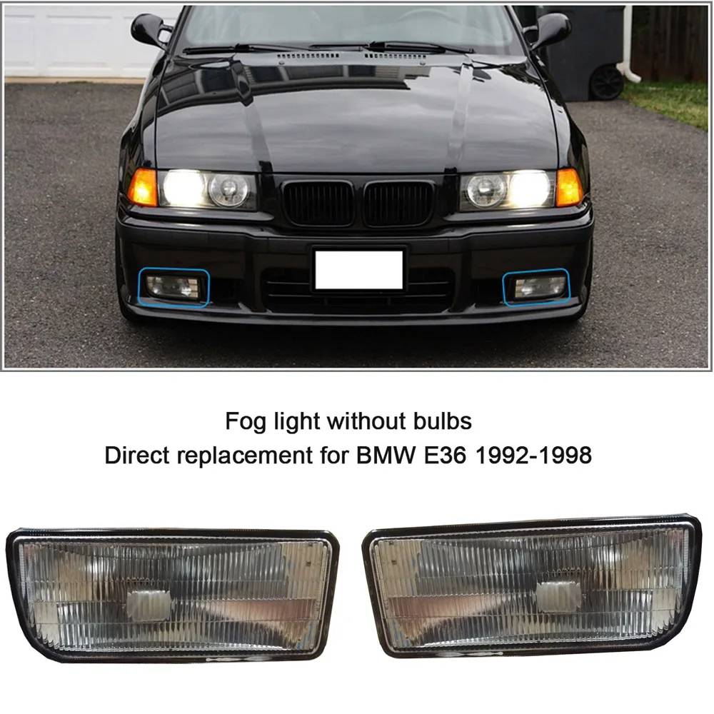 FOR BMW 1992 1998 E36 3 Series 2/4D Replacement Fog Lights Lamps