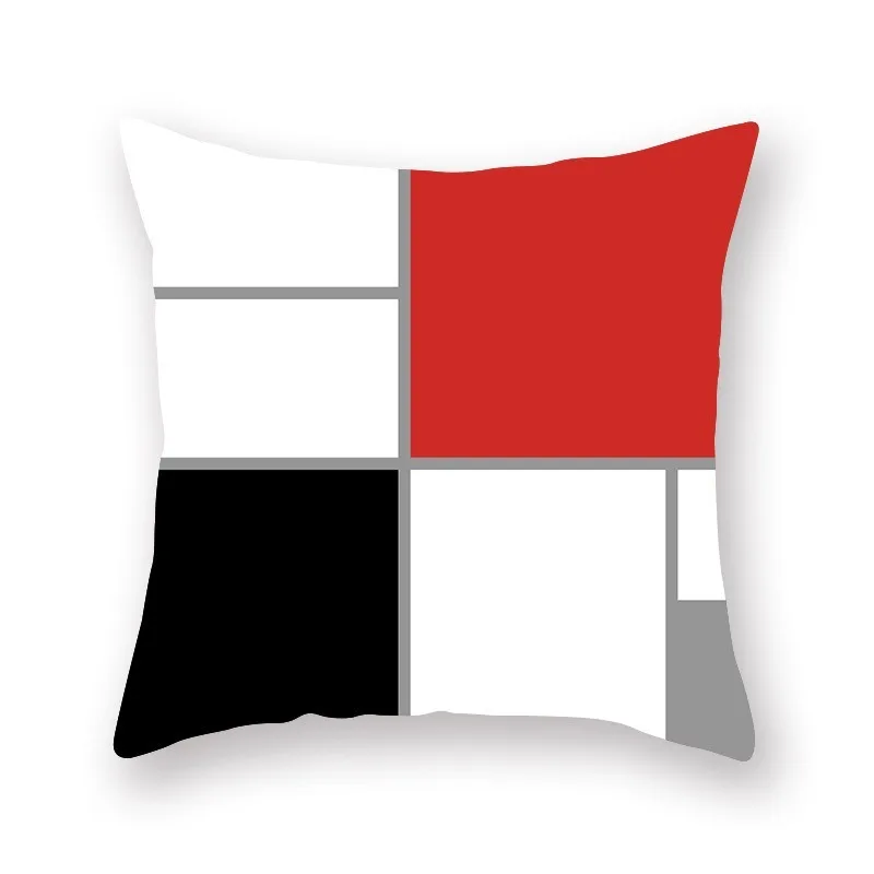 Черный красный геометрический узор полиэстер Подушка для гостиной чехол для автомобиля украшение дома декоративная наволочка 40548 - Цвет: 40548-047