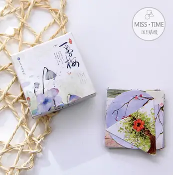 

Sweet Plum Motif Decorative Sticker Set Diary Album Label Sticker DIY Scrapbooking Stationery Stickers Escolar