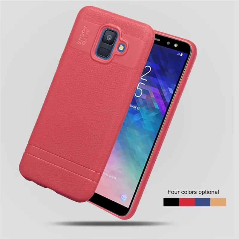 Ultra-Thin Case For Samsung Galaxy A6 A6Plus Case PU Leather Soft Silicone Full Cover For Samsung A6 A6 Plus Matte TPU Case (31)