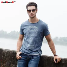 GustOmerD брендовая футболка, модная новая футболка из чистого хлопка, мужские футболки с круглым вырезом, футболки с коротким рукавом, мужские трендовые топы, Повседневная футболка, S-XXL