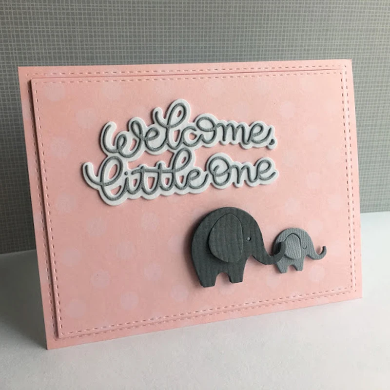 

Word "welcome littleone"and Contour Metal Cutting Dies New2018 Stencils for DIY Scrapbooking DIY Paper Cards Craft Making Decort