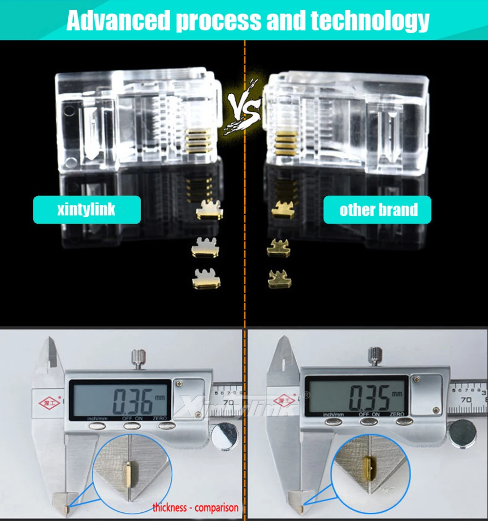Xintylink EZ rj45 разъем ethernet кабельный разъем cat6 сетевой 8P8C позолоченный неэкранированный модульный utp rj 45 терминалы 100 50 шт