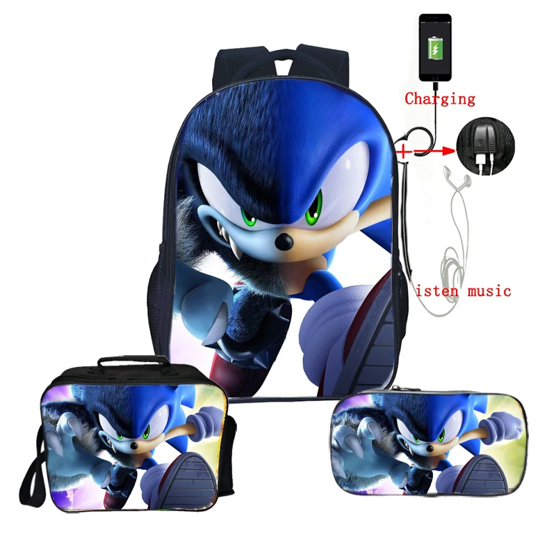 Sonic Bags подростковый ежедневный рюкзак Сюрприз подарок для детей мальчиков