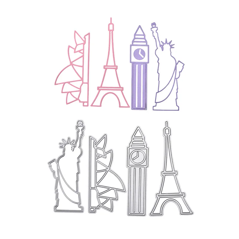 

Naifumodo 182*165mm World Scenic Spots Metal Cutting Dies for DIY Scrapbooking Craft Card Embossing Die Cut New Template Stencil