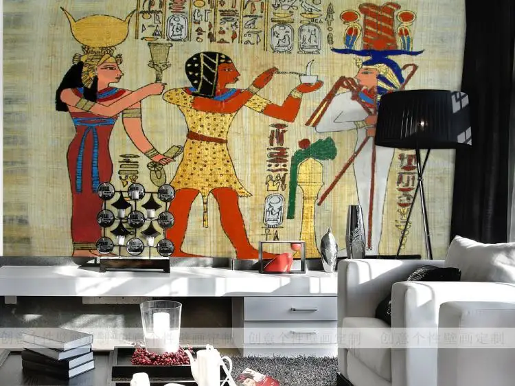 Пользовательские вход обои древний Египетский Рисунок обои s Прихожая диван фон обои украшения Фреска