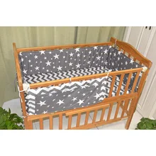 Buy Free shipping Grey Star Bedding Set Multi-functional Baby Safe Sleeping Baby Bed Bumpers Set Baby Cot Bed Hanging Storage Bag Free Shipping