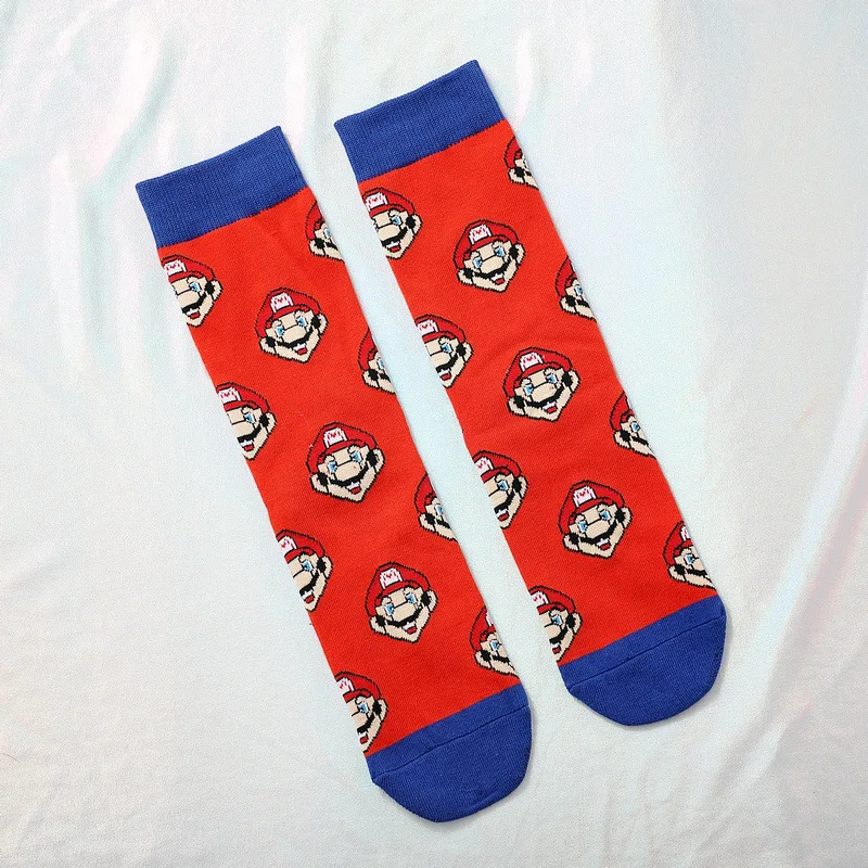 Лидер продаж; модные хлопковые мужские носки; забавные Носки с рисунком Супер Марио; красные короткие носки в стиле Харадзюку; уличная одежда; Chaussette Homme - Цвет: red