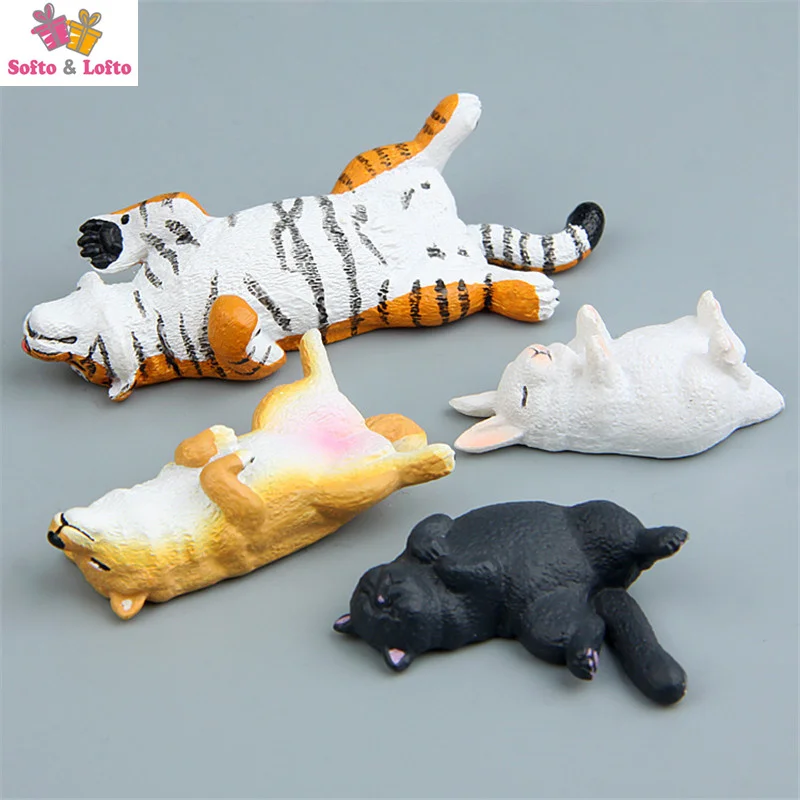 

Freeshipping Lazy Pet Sleeping Toys Fridge Animal Figure Tiger Bunny Dog Cat home office decoration magnet party supply kid gift