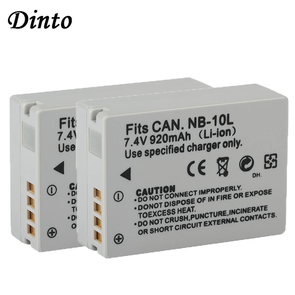 DINTO 2 шт. NB 10L NB10L 920 мА/ч Перезаряжаемые Камера Батарея для Canon G1X G15 G16 SX40HS SX50HS SX60HS SX40