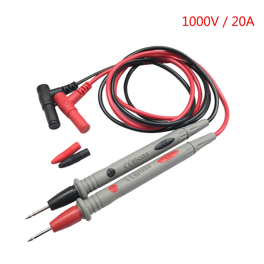 1 Pair 20A Detachable Tip Replacement Universal Multimeter Test Lead