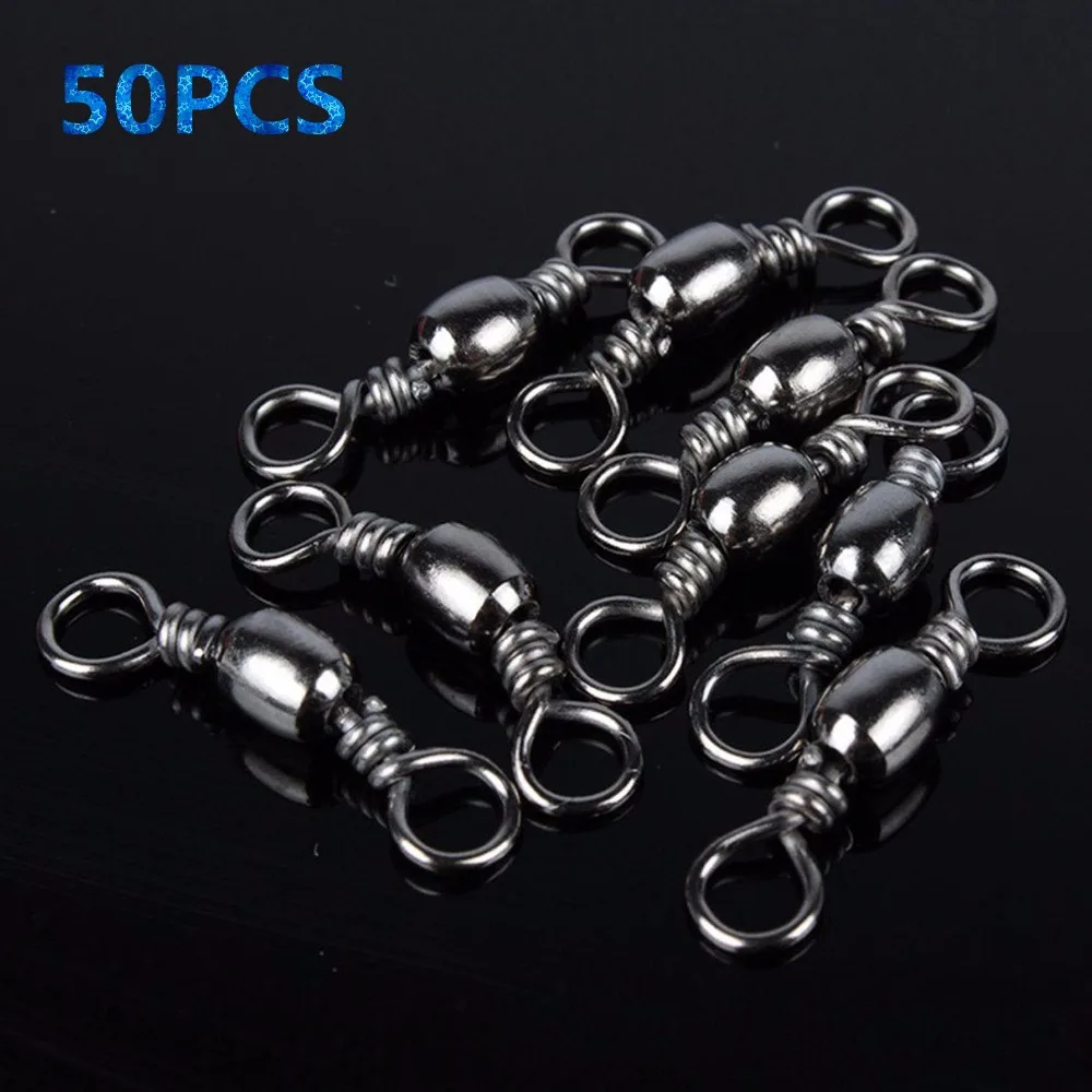

JOSHNESE 50Pcs Barrel Swivel Copper + Stainless Steel Sea Fishing Tackle Hook Connector Fishing Snap Size 6+Free shipping!!!