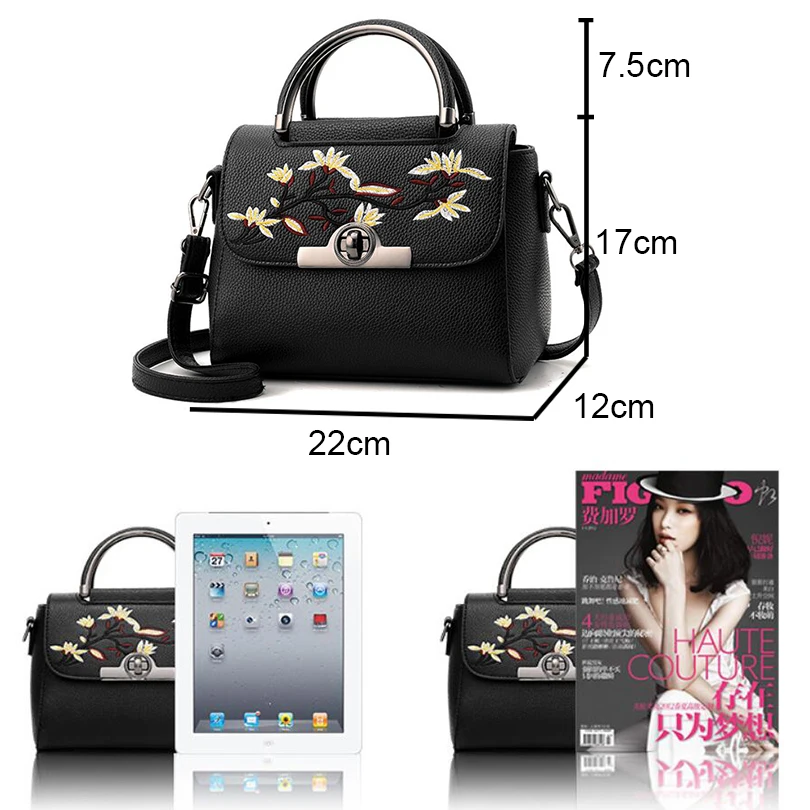 Женская сумка мессенджер с вышивкой TIZZYDE ZXQ04 2017|brand shoulder bag|designer bagfashion bags |