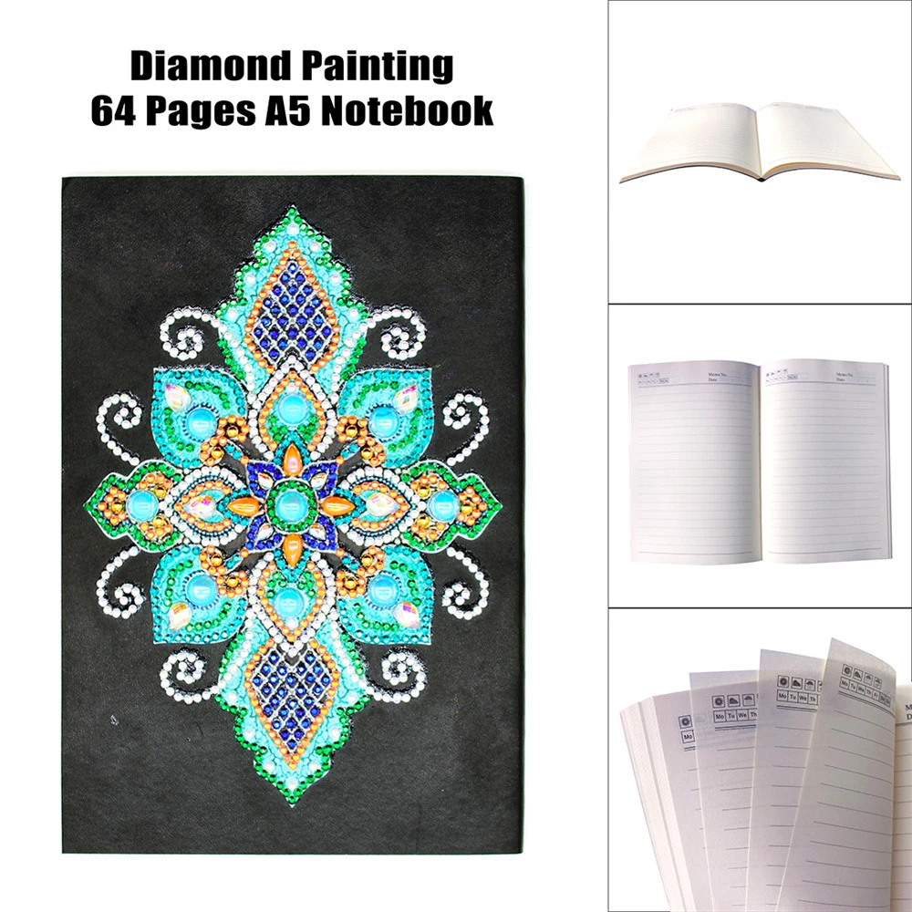 

ARMYQZ 5d DIY Diamond Painting Special Shaped Diamond Embroidery A5 Notebook Diary Book 60 Pages Mosaic Mandala Pictures