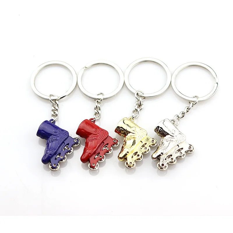 

Personality Mini Roller Skates Key Chains Single row skating Keychain Key Ring Women Bag Holder Pendant Trinket Accessaries J935