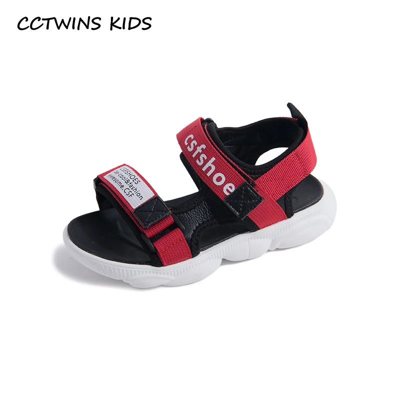 

CCTWINS Kids Shoes 2019 Summer Girls Fashion Princess White Sandals Boys Black Casual Beach Flats Children Barefoot Shoes BS277