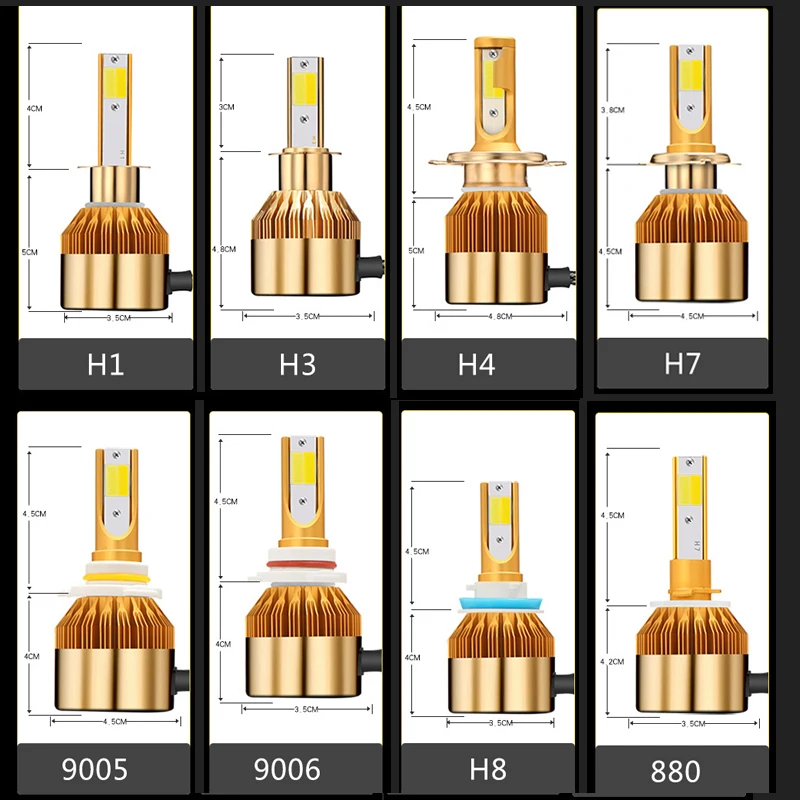 H4 H7 светодиодный лампы головной светильник 12V H8 H1 H3 9005/HB3 9006/HB4 H27/880 авто-Стайлинг светодиодный зарядное устройство с двумя выходами для автомобиля лампы 3000 К 6000 38 Вт 9600LM туман светильник