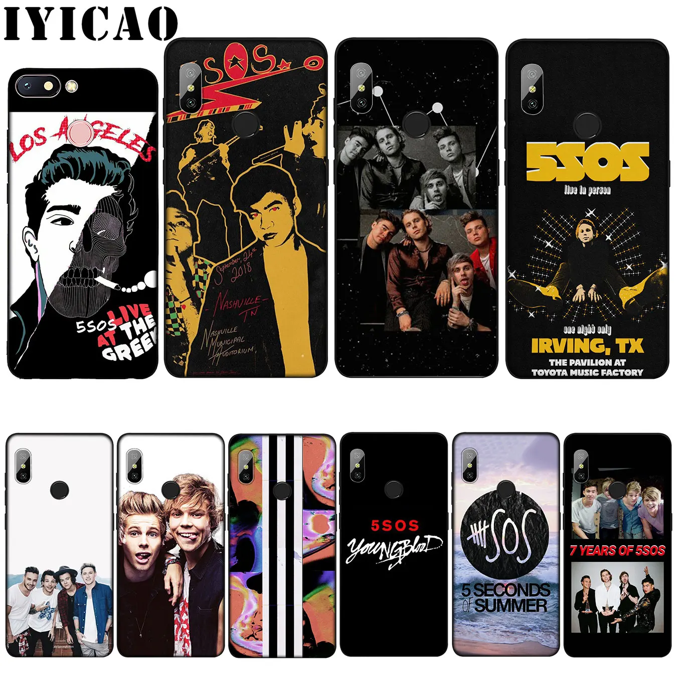 IYICAO 5Sos band YOUNGBLOOD 5 Seconds of Summer Case for Xiaomi Mi 9 8 A2 Lite A1 6 pocophone f1 MAX 3 mi9 mi8 mia2 |