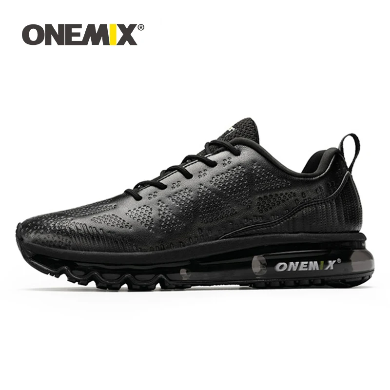 

ONEMIX Men Running Shoes Waterproof Leather Outdoor Sports Shoes Shock Absorption Air Cushion Male Walking Sneakers Size EU39-47
