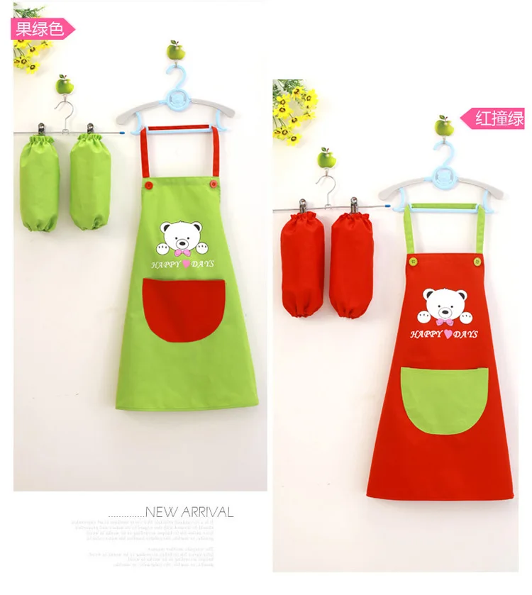 Детский водонепроницаемый фартук из полиэстера и хлопка с рукавами|apron with sleeves|kids