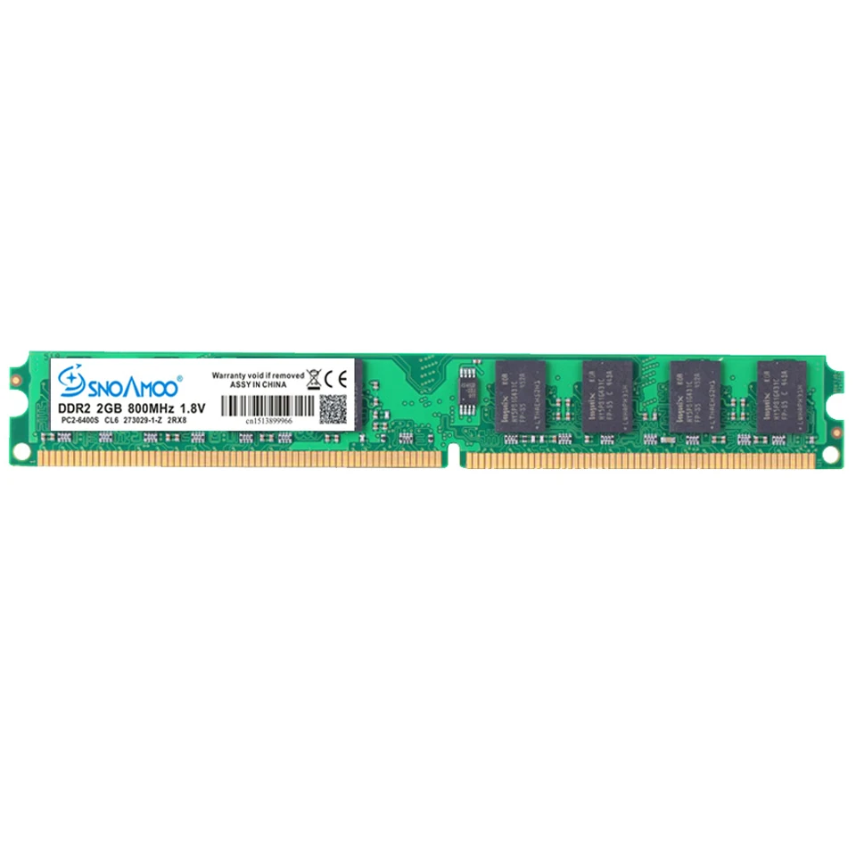 SNOAMOO Настольный ПК Ram DDR2 2 ГБ 800 МГц 667 МГц 1,8 в работает все INTEL и AMD PC2-6400 240Pin 1,8 в CL6 CL5 супер экономичная память