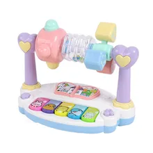 Детские мультфильм Вращающаяся клавиатура игрушечное пианино младенческой музыкальная электронная раннего образования игрушки для малышей подарок