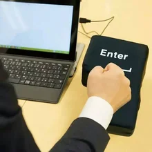 Supersized USB Big Enter Key Pillow Desktop Nap Pillow Stress Relief Tool for Home Office Computer