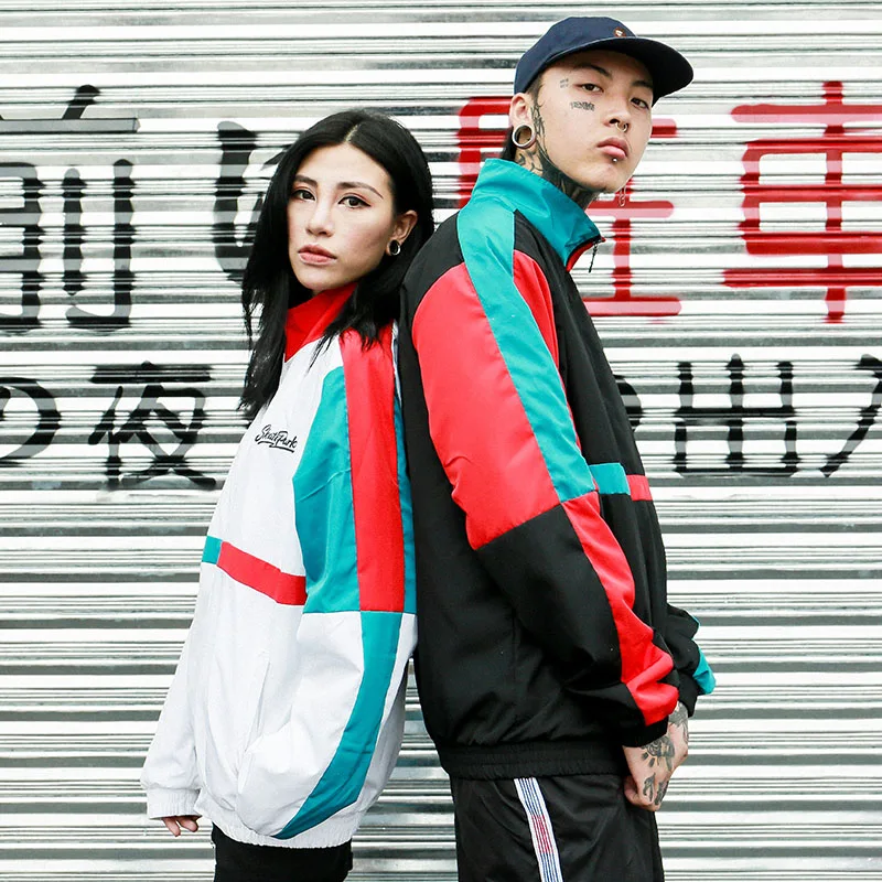 Colorblock windbreaker 90s clearance