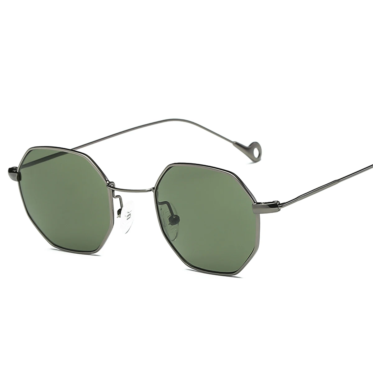 Модные женские туфли классические шестигранные солнцезащитные очки с квадратными линзами для вождения, зеркальные солнцезащитные очки анти-УФ-Защита от солнца, прозрачные очки, UV400 защитные очки - Цвет: Gun Color Dark Green