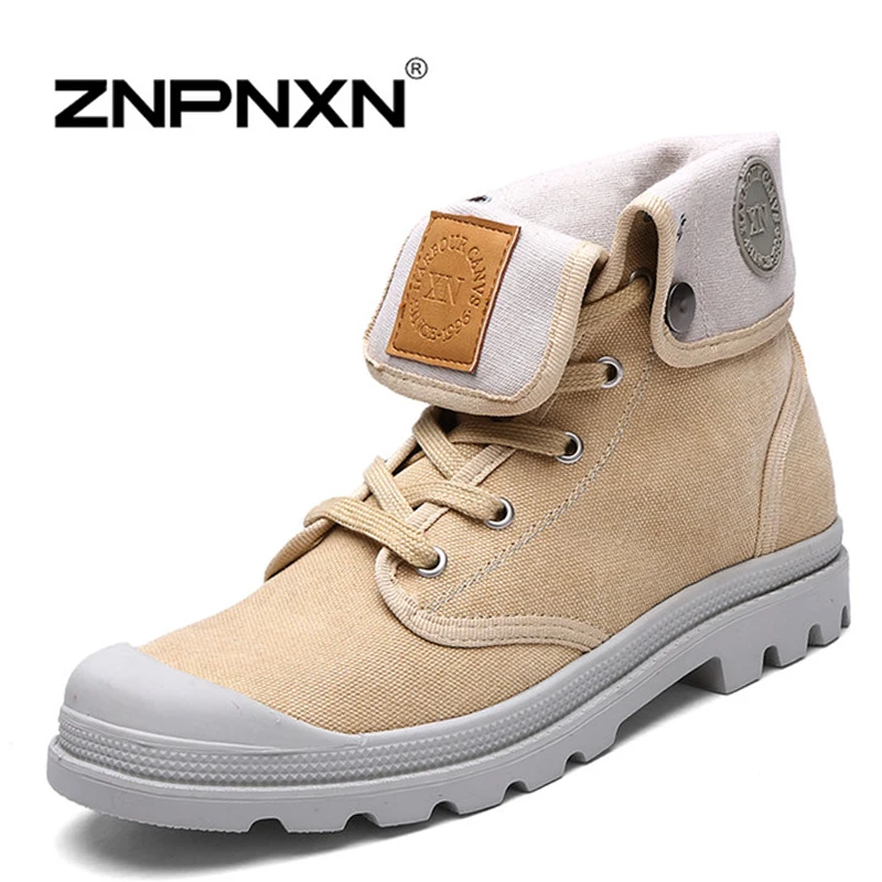 

ZNPNXN Autumn Men Shoes Fashion Outdoor Platform Shoes Men Brand Lace Up Casual Canvas Shoes For Men 4 color