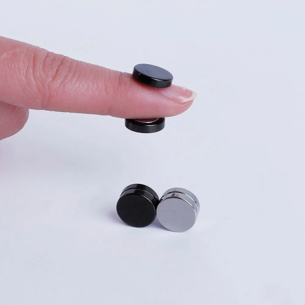 

1Piece Punk Mens Strong Magnet Magnetic Ear Stud Set Non Piercing Earrings Fake Earrings Gift for Boyfriend Lover Jewelry