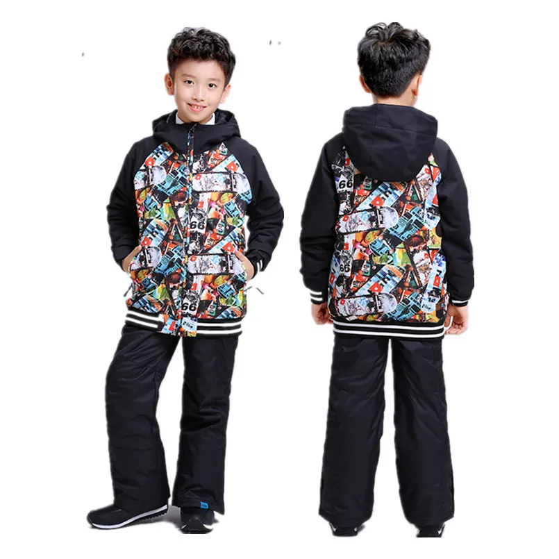 

2019 ski suit for children snow suit for kids winter jackets boys snowboard jacket hoodie boys ski jacket and pants