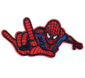 

Embroidery Spider Man Emblem Made by Twill with Heat Cut Broder and Iron On Backing Accept Custom MOQ50pcs Free Shipping