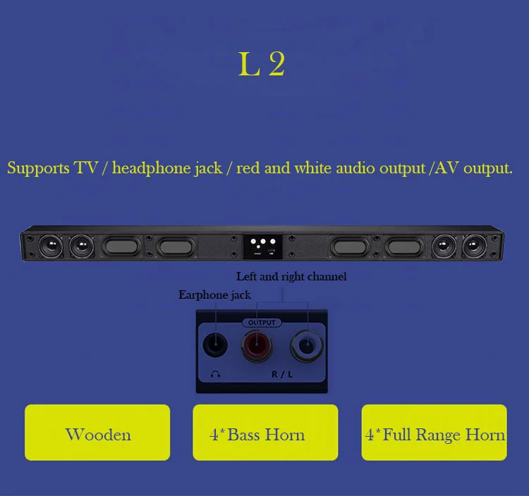 Amoi L3 L2 Bluetooth soundbar Wall hanging pure wood tv speaker Subwoofer 3D surround sound home theater 10 horn Integrate