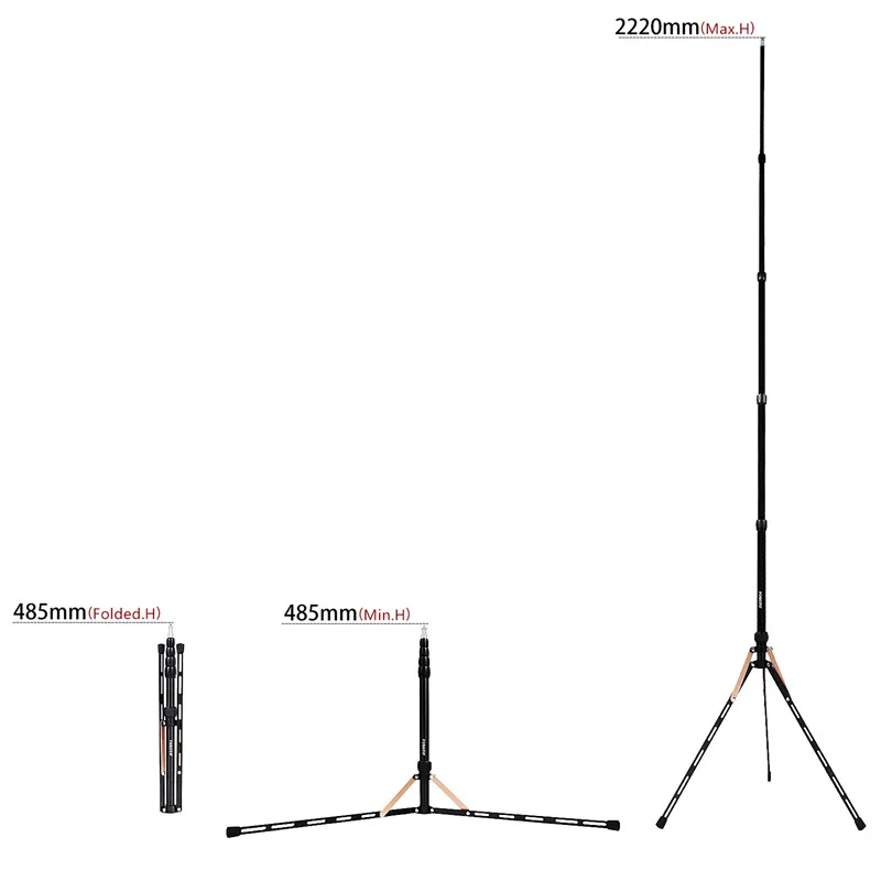  Fosoto FT-190B Gold Led Light Tripod Stand Bag Head Softbox 2m For Photo Studio Photographic Lighti