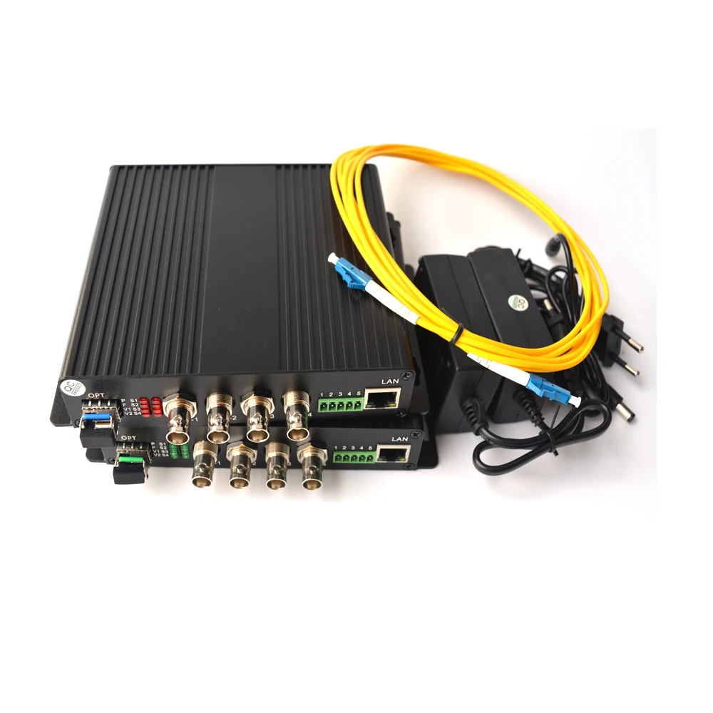 Высококачественный 4 канальный HD SDI видео/аудио/Ethernet оптоволоконный