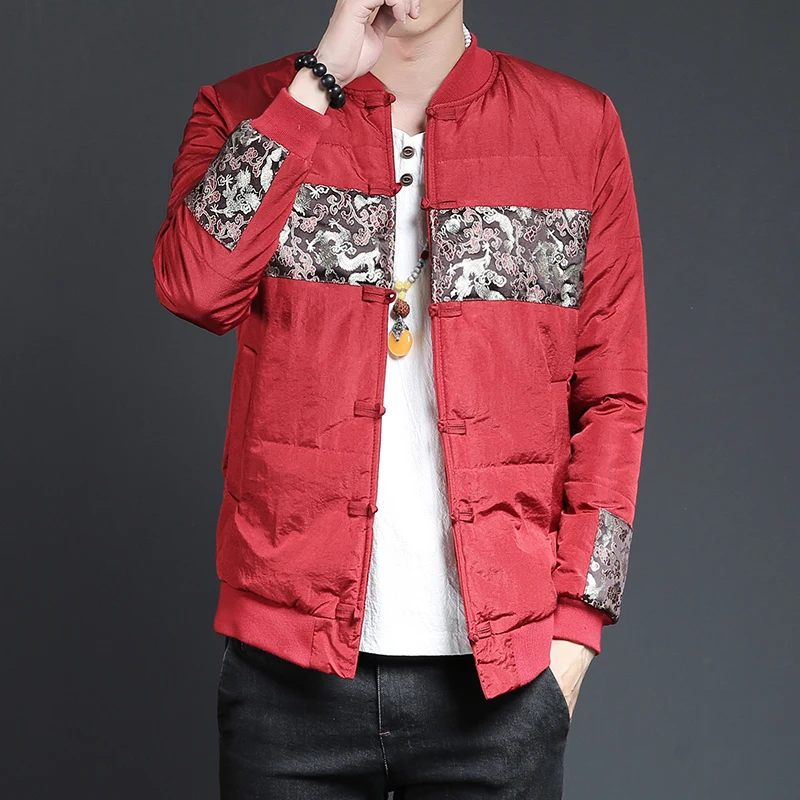  2019 spring autumn men`s light cotton padded parka coat winter jacket men printing Outwear Windbrea