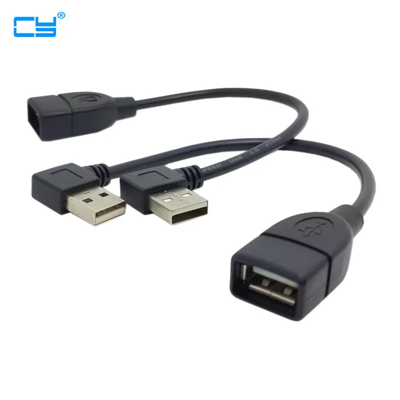 

Black 20cm Left/Right Angled 90 Degree USB 2.0 Type A Male to Female USBCable Extension Cable Cord High Quality