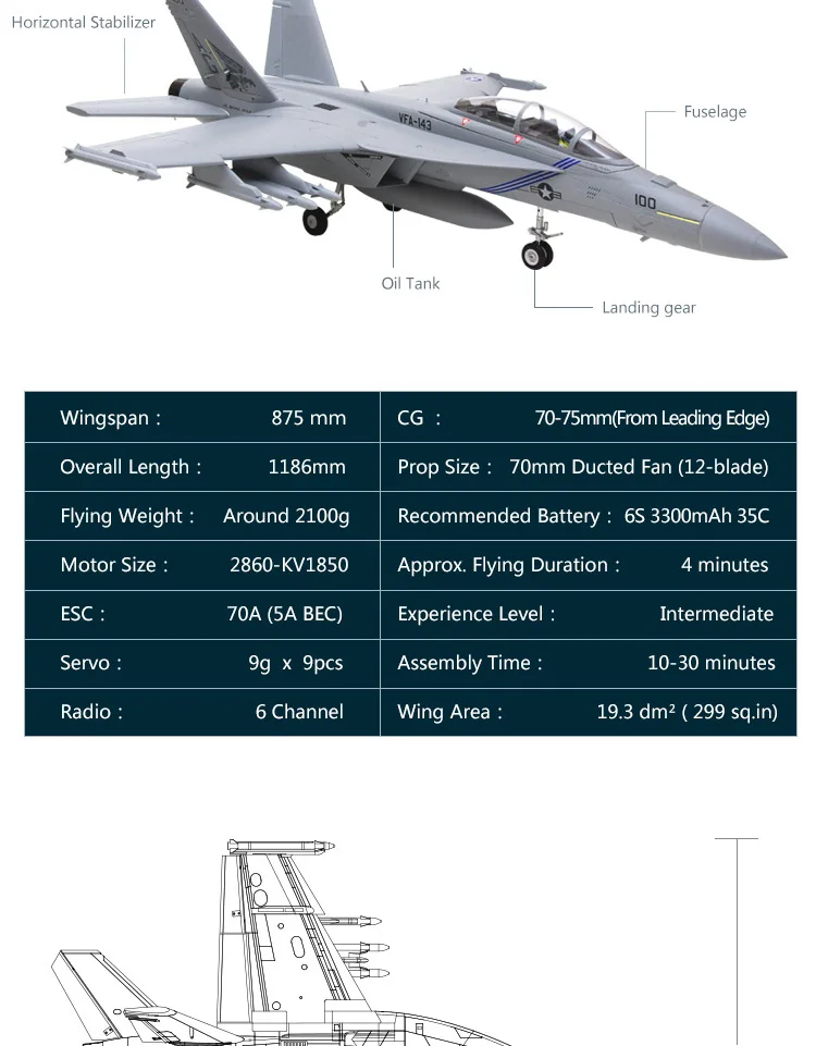 Радиоуправляемый самолет FMS F/A-18F F18 Super Hornet 70 мм воздуховод вентилятор EDF большой масштаб модели самолета, F18, F-18, F 18, PNP и комплект