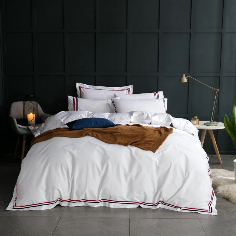 bohemian style bedding king size white cotton duvet covers upscale hotel bed linens pure color simple drap de lit bedsheets - Hotel Style Bedding bohemian style bedding king size white cotton duvet covers upscale hotel bed linens pure color simple drap de lit bedsheets - Hotel Style Bedding