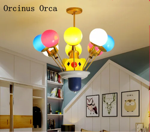 

Cartoon creative clown chandelier boys girls bedroom children's room lamp modern personality LED balloon color Chandelier