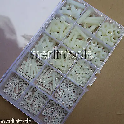 

420PCS Nylon Plastic Screw Nut Washer Kit M2 M2.5 M3 M4 M5 M6