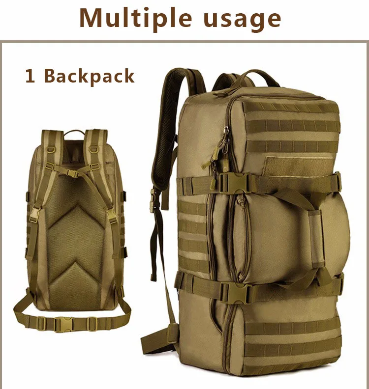 Capacidade de Escalada ao ar Mochila para Mulheres dos Homens Wearproof à Prova Grande Livre Acampamento Camo Caça Caminhadas Náilon Dwaterproof Água Tático Bolsa Mão 60l 4 livre acampamento camo mochila das mulheres dos