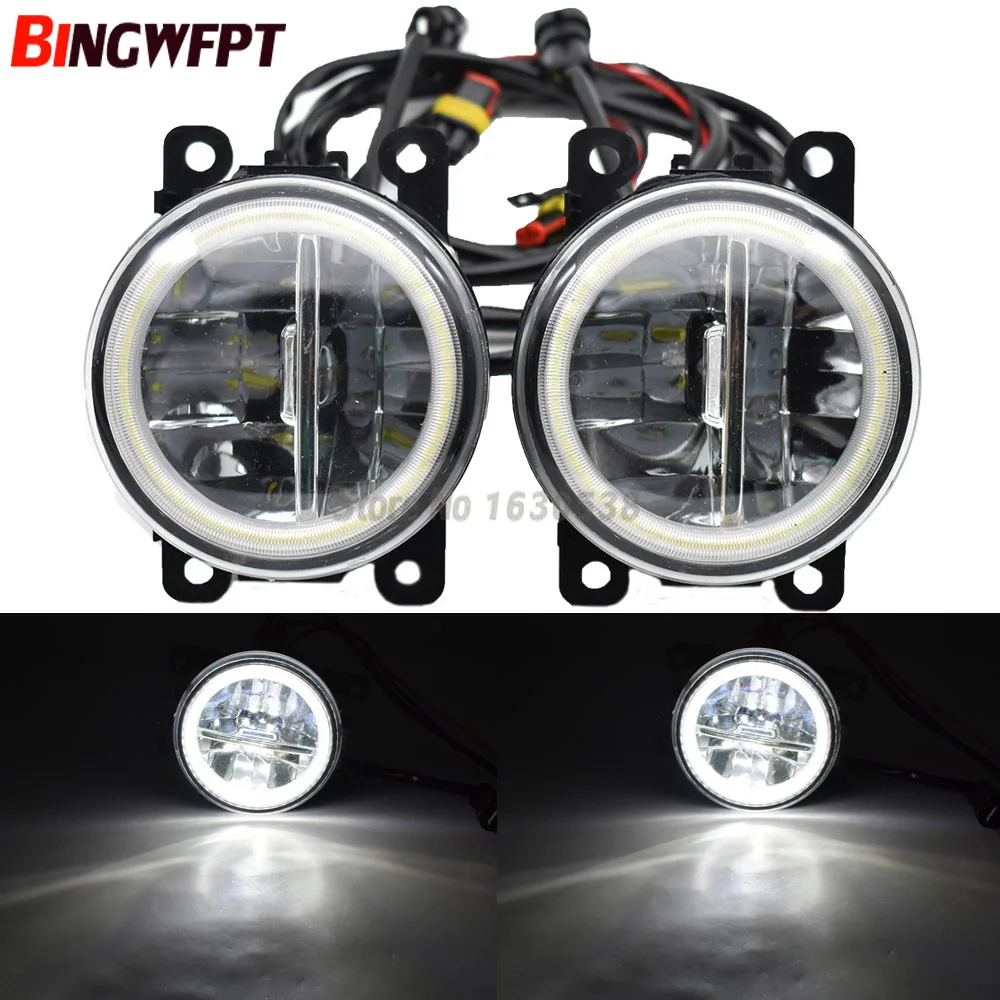 

2x Car H11 LED Fog Light + Angel Eye DRL Daytime Running Light For Suzuki Grand Vitara 2 JIMNY FJ IGNIS II SWIFT SPLASH ALTO