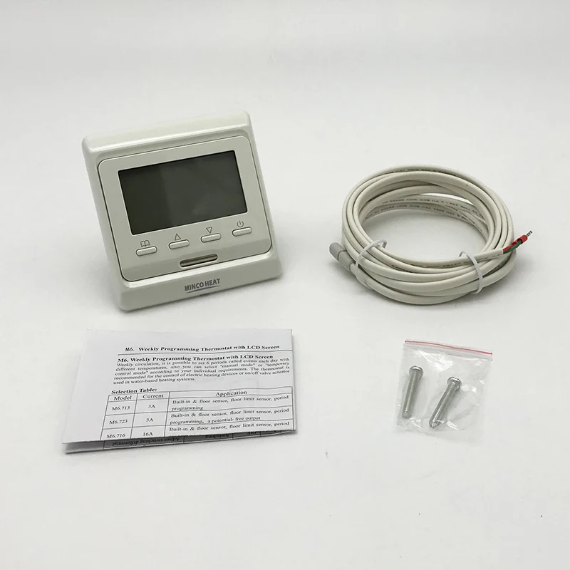 220V 16A недельный программируемый электрическое Отопление комнатный термостат для прорастить подогреть прокладка кабеля и электрообогревная плёнка